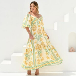 Vestido Lunna Evasê - amarelo Viscoline