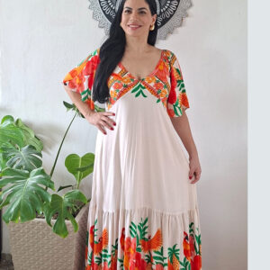 Vestido Lunna Longo Viscoline Tropical