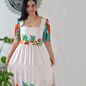 Vestido Lunna Longo Viscoline Tropical